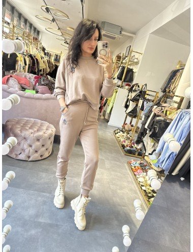 Komplet Dresowy Damski Bluza + Spodnie – Komfortowy, Uniwersalny Rozmiar, Poliester z Wiskozą i Elastanem // 1986