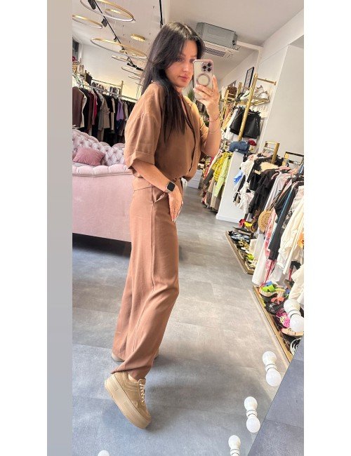 brązowe spodnie z wiskozy od Souvenir // 2046