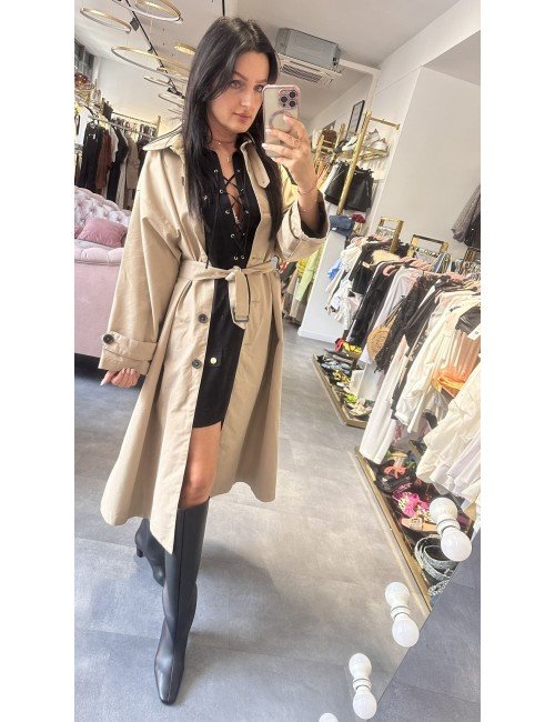 jasnobrązowy bawełniany płaszcz // 2048