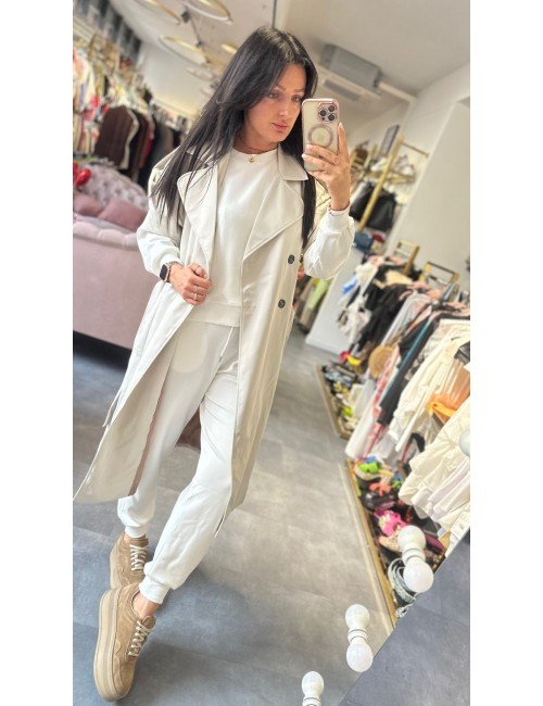 biały płaszcz bez rękawów // 2050