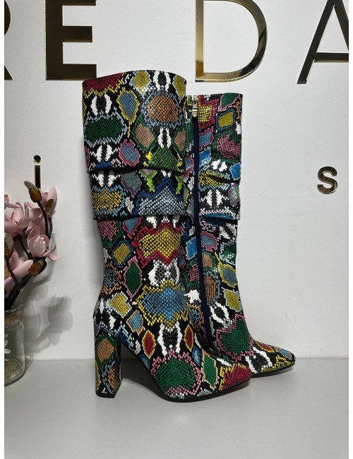 kolorowe wężowe botki // 2072