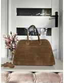 Brązowa Zamszowa Torebka AdoreDanew | Duża Torba Shopper na Ramię