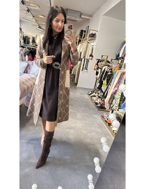 bawełniany brązowy płaszcz // 2097