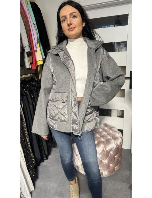 ciepła szara kurtka wełniana // 2104