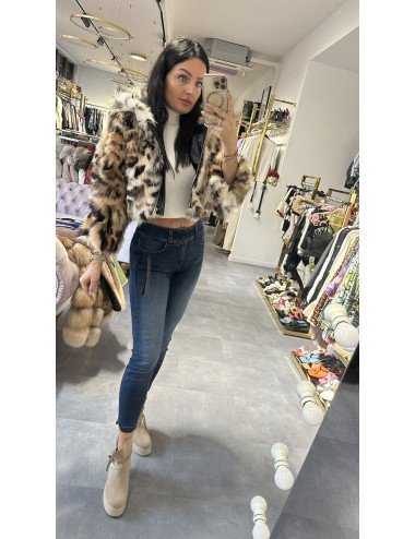 Futro w panterkę z kapturem // 2113*