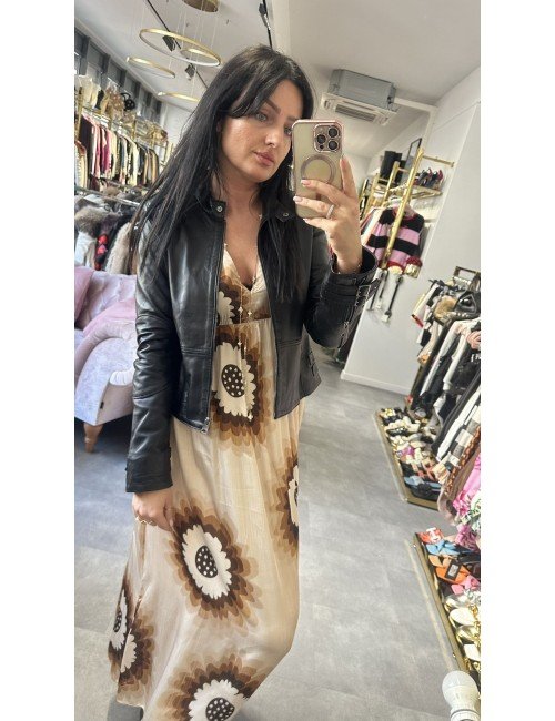 Kurtka czarna skóra naturalna // 2174**