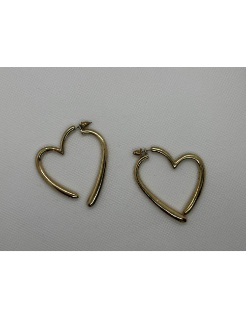 Złote kolczyki sztyfty Otwarte Serce – nowoczesny symbol miłości // 2205*