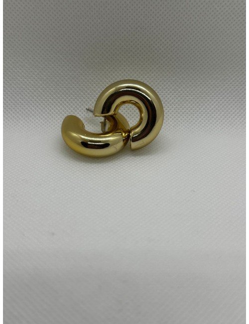 Złote Kolczyki Grube Koła Sztyfty – Nowoczesny Design Chunky // 2206*