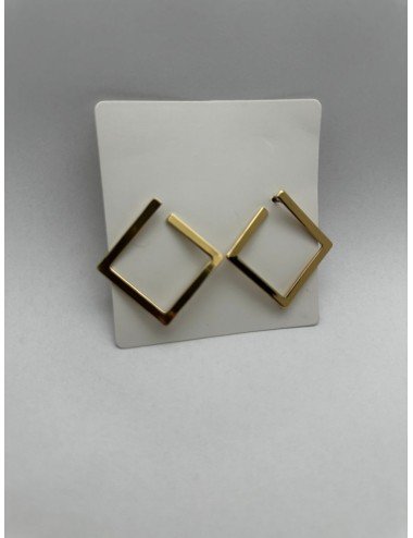 Minimalistyczne Kolczyki Sztyfty Otwarte Kwadraty – Styl Modern // 2207*