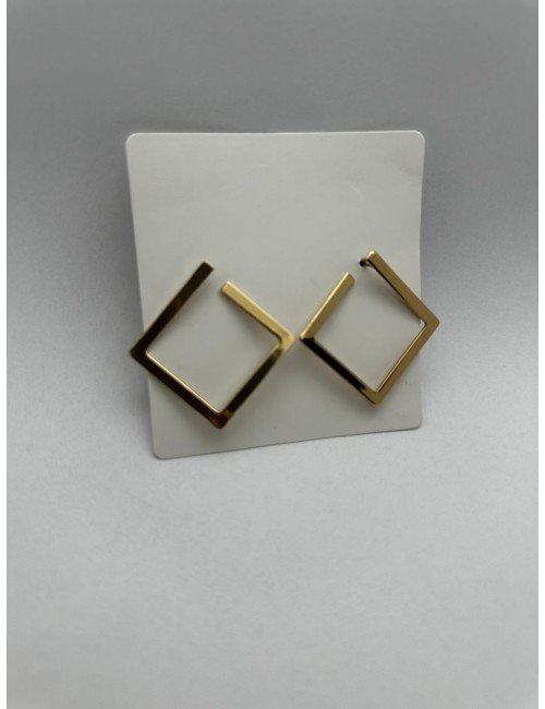 Minimalistyczne Kolczyki Sztyfty Otwarte Kwadraty – Styl Modern // 2207*