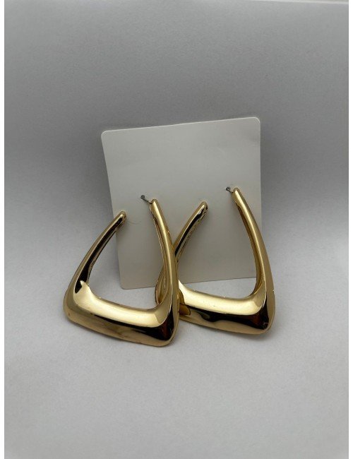 Designerskie Kolczyki Trapezy w Kolorze Złota – Styl Modern Classic // 2208*