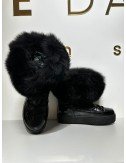 czarne botki z futerkiem // 2280*