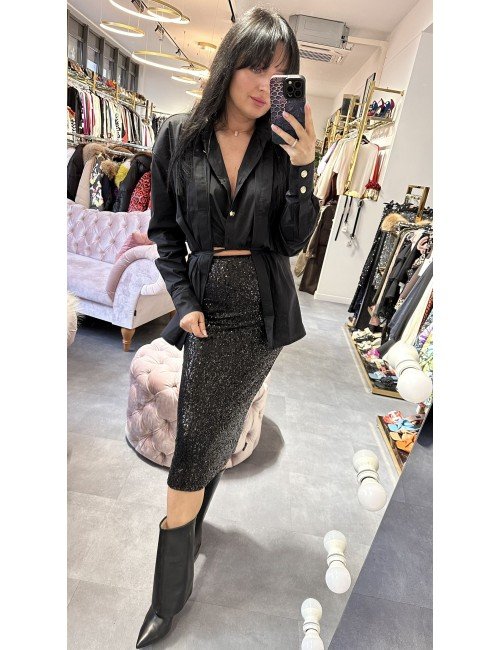 cekinowa czarna spódnica Imperial // 2426