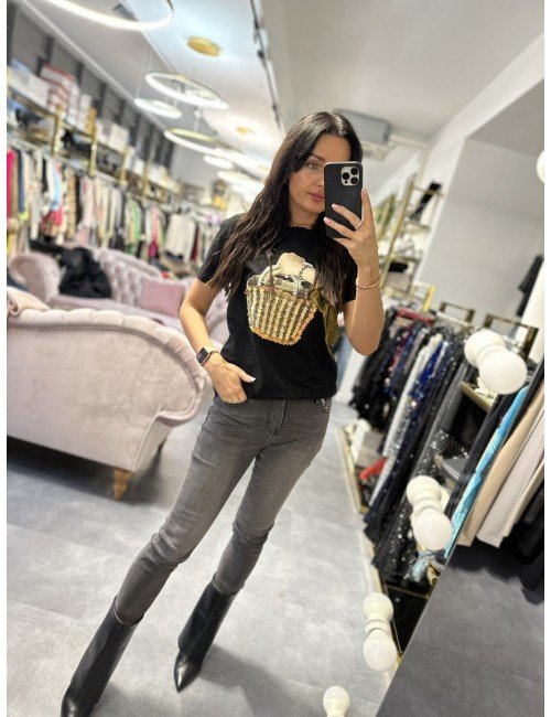 Szare skinny jeans z kieszeniami od Ana Caselli // 387