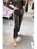 czarne cekinowe spodnie // 2517