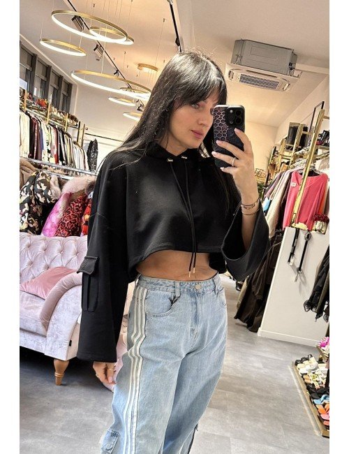 Czarna Bluza z kapturem Imperial // 2521