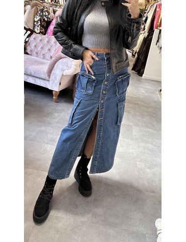 długa spódnica Jeansowa // 2525