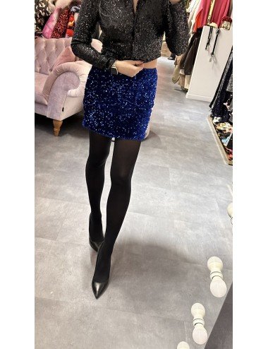granatowa spódnica cekinowa // 2546