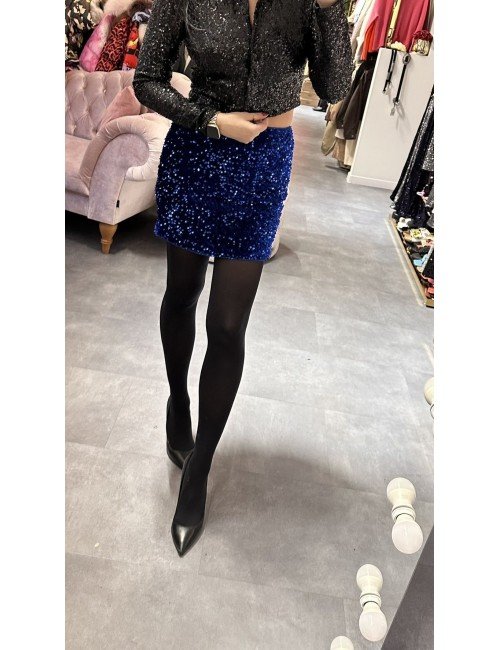 granatowa spódnica cekinowa // 2546