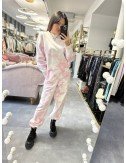 Chmurkowe, różowo-białe spodnie dresowe, dół od kompletu