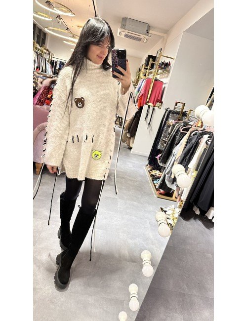 Długi sweterek z troczkami // 2617*