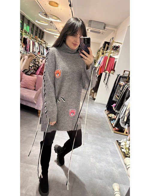 Długi sweterek z troczkami // 2618*