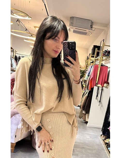 beżowy luźny sweterek // 2660