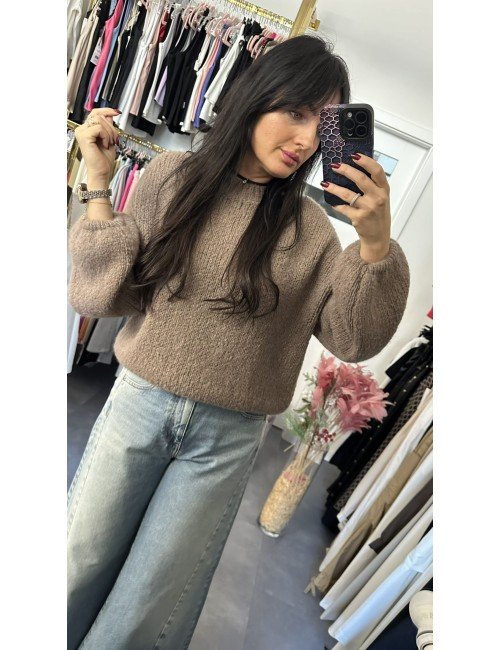 brązowy sweter oversize // 2684