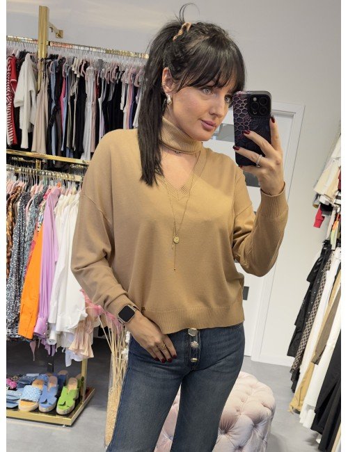 Elegancki Golf brązowy // 2727