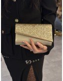 Złota torba kopertowa z brokatem // 2591