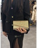 Złota torba kopertowa z brokatem // 2591