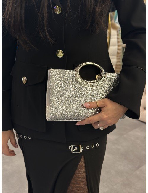 srebrna torebka kopertowa // 2730