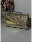 srebrna torba kopertowa z brokatem // 2729