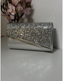 srebrna torba kopertowa z brokatem // 2729