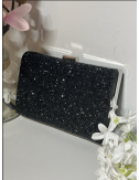 czarna brokatowa kopertówka // 2732