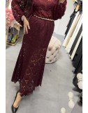 bordowa koronkowa spódnica // 2747