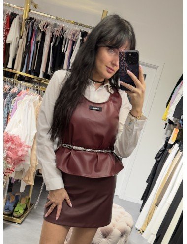 Bluzka na ramiączka z EkoSkóry // 2749