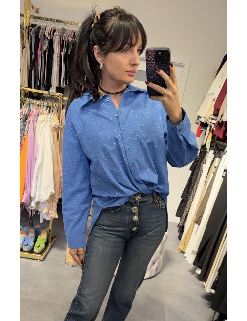 Niebieska koszula z diamencikami // 2750