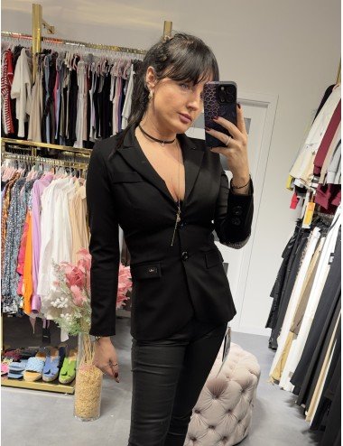 Czarny elegancki żakiet, marynarka // 2753