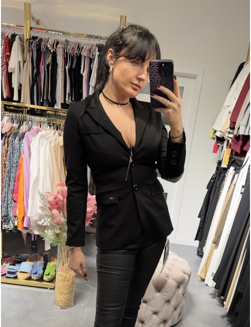 Czarny elegancki żakiet, marynarka // 2753