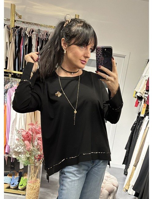Elegancka czarna bluza oversize // 2758