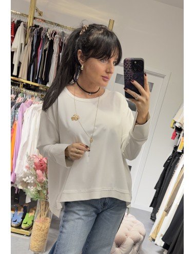 Elegancka biała bluza oversize // 2759
