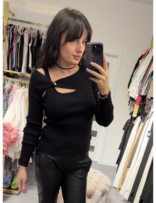 wiskozowy czarny sweterek // 2779
