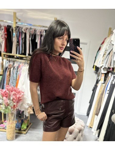 bordowy sweter z alpaki // 2808