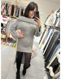 Szary sweter asymetryczny // 2810