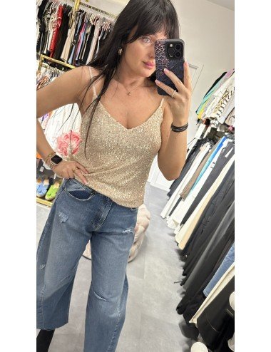 cekinowa bluzka na ramiączka	// 2831