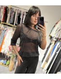 czarna bluzeczka ze srebrną poświatą // 2840